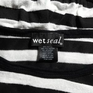 Wet Seal Tops - Black and White Stripe Shirt Wet Seal Tops - Black and White Stripe Shirt